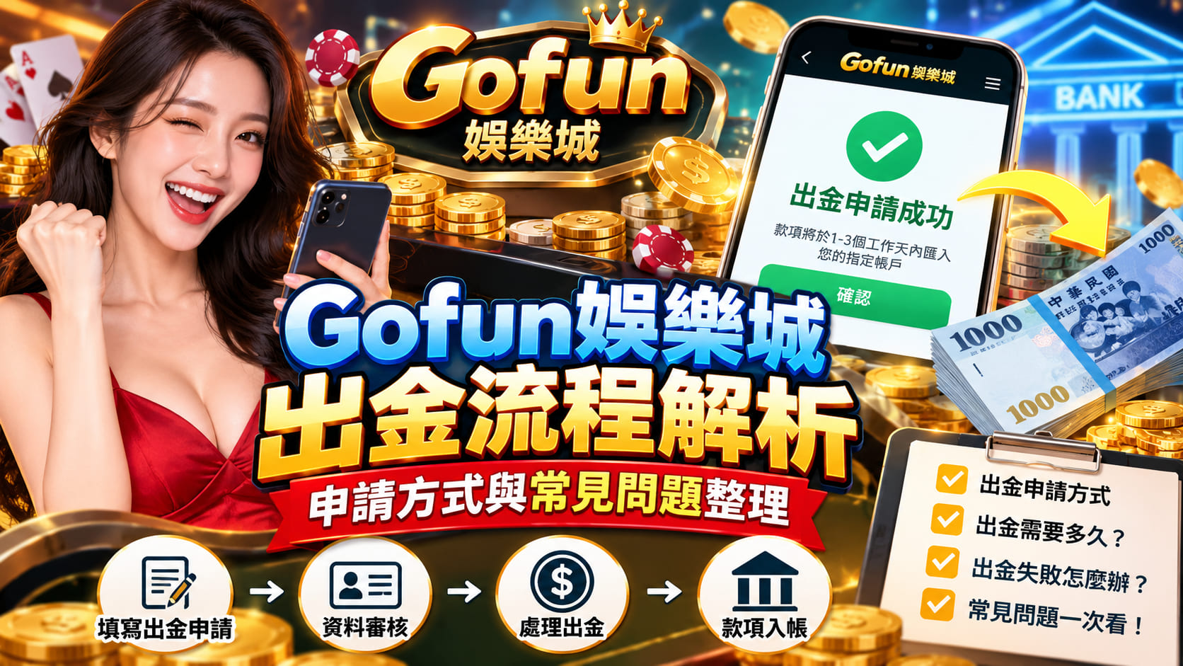 Gofun娛樂城出金與註冊流程圖示